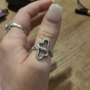James Avery double heart ring